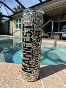 Rhinestone Tumbler - Manifest that sh!t