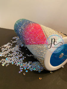 Rainbow Leopard Tumbler-Rhinestones